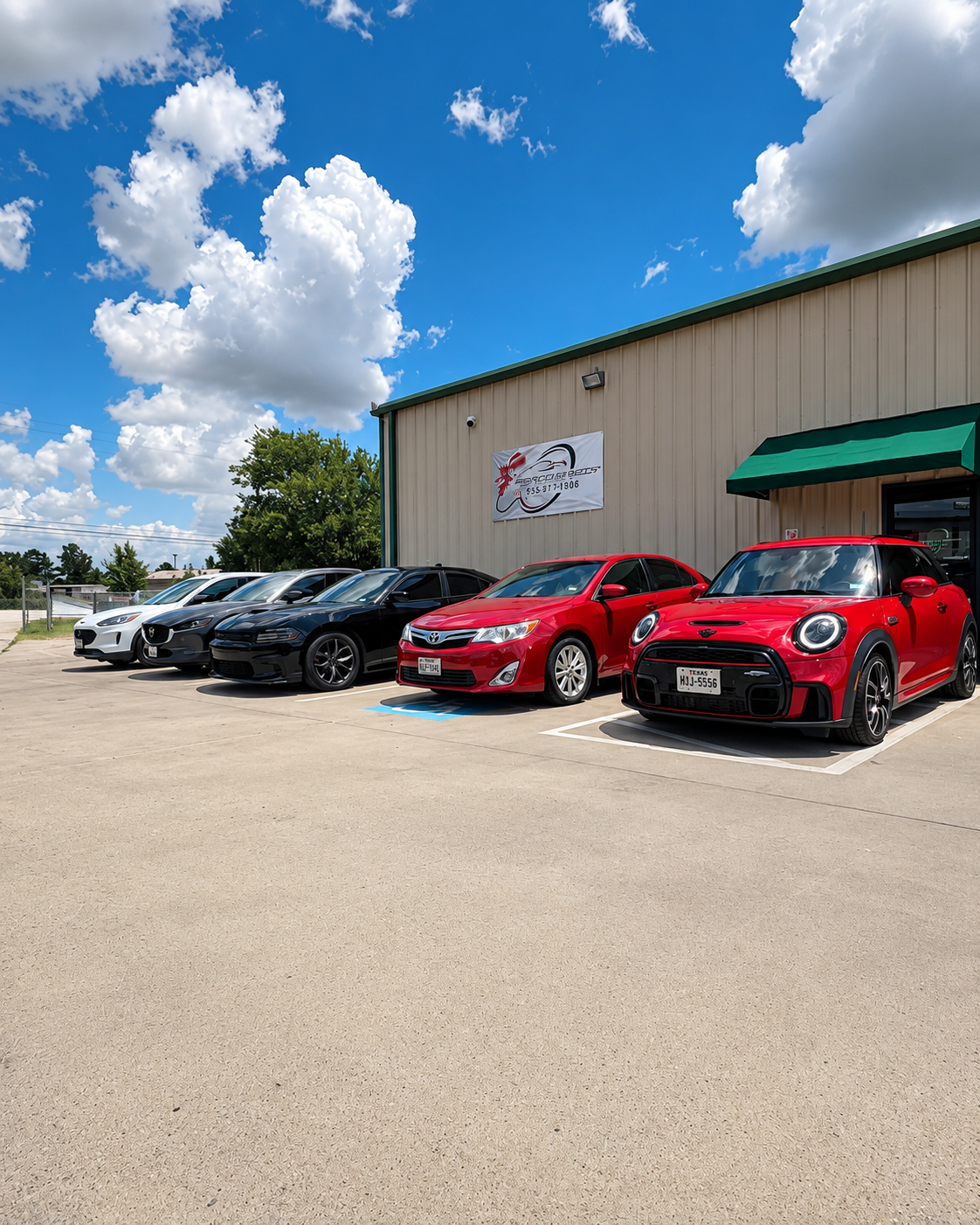 SS Paint & Body shop exterior in Conroe, TX